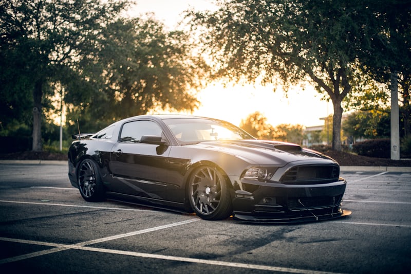 Car with tinted windows on the road